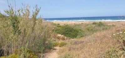 Türkisblaue Badebucht bei Vendicari in der Nähe von Syrakus